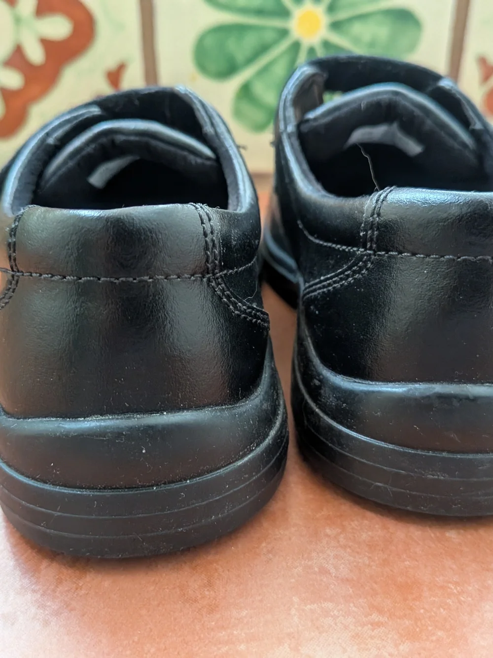 Kid's Black Leather Strap Casual Shoes 12 W